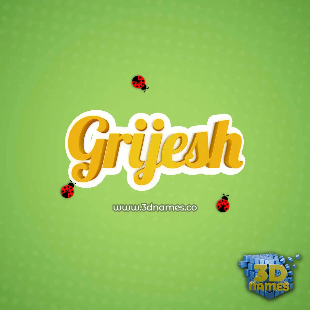 grijesh in Ladybugs style - 3D name wallpaper