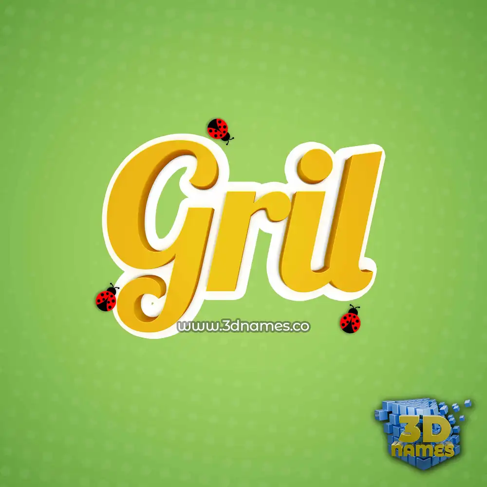 gril in Ladybugs style - 3D name wallpaper