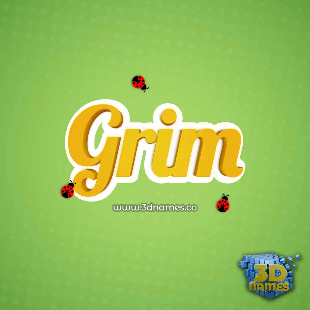 grim in Ladybugs style - 3D name wallpaper