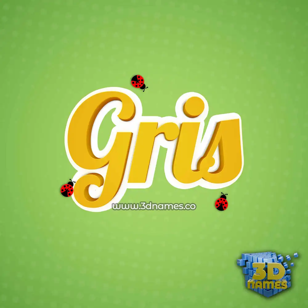 gris in Ladybugs style - 3D name wallpaper