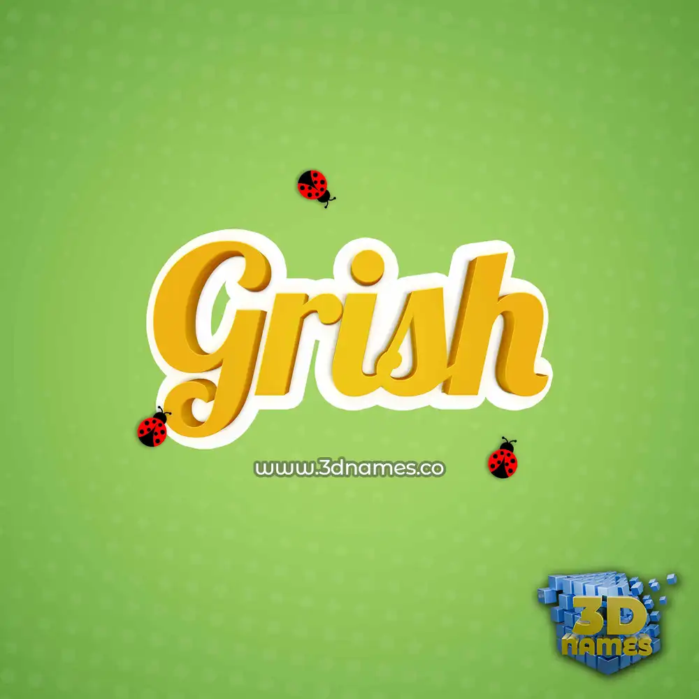 grish in Ladybugs style - 3D name wallpaper