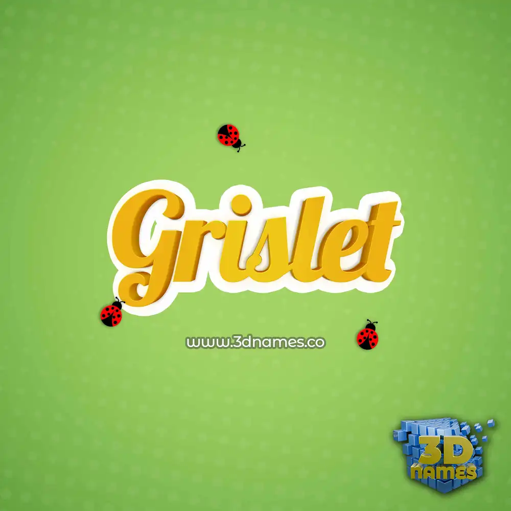 grislet in Ladybugs style - 3D name wallpaper