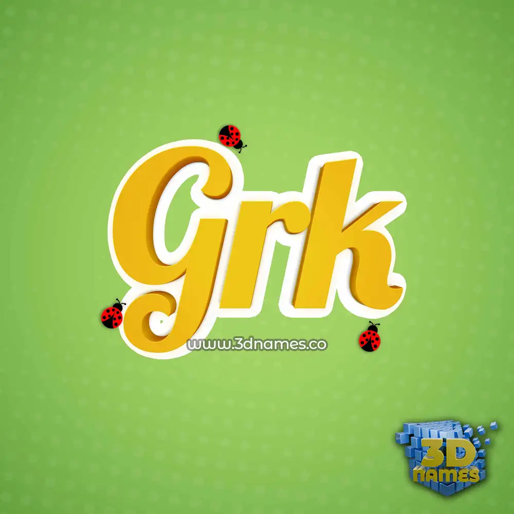 grk in Ladybugs style - 3D name wallpaper