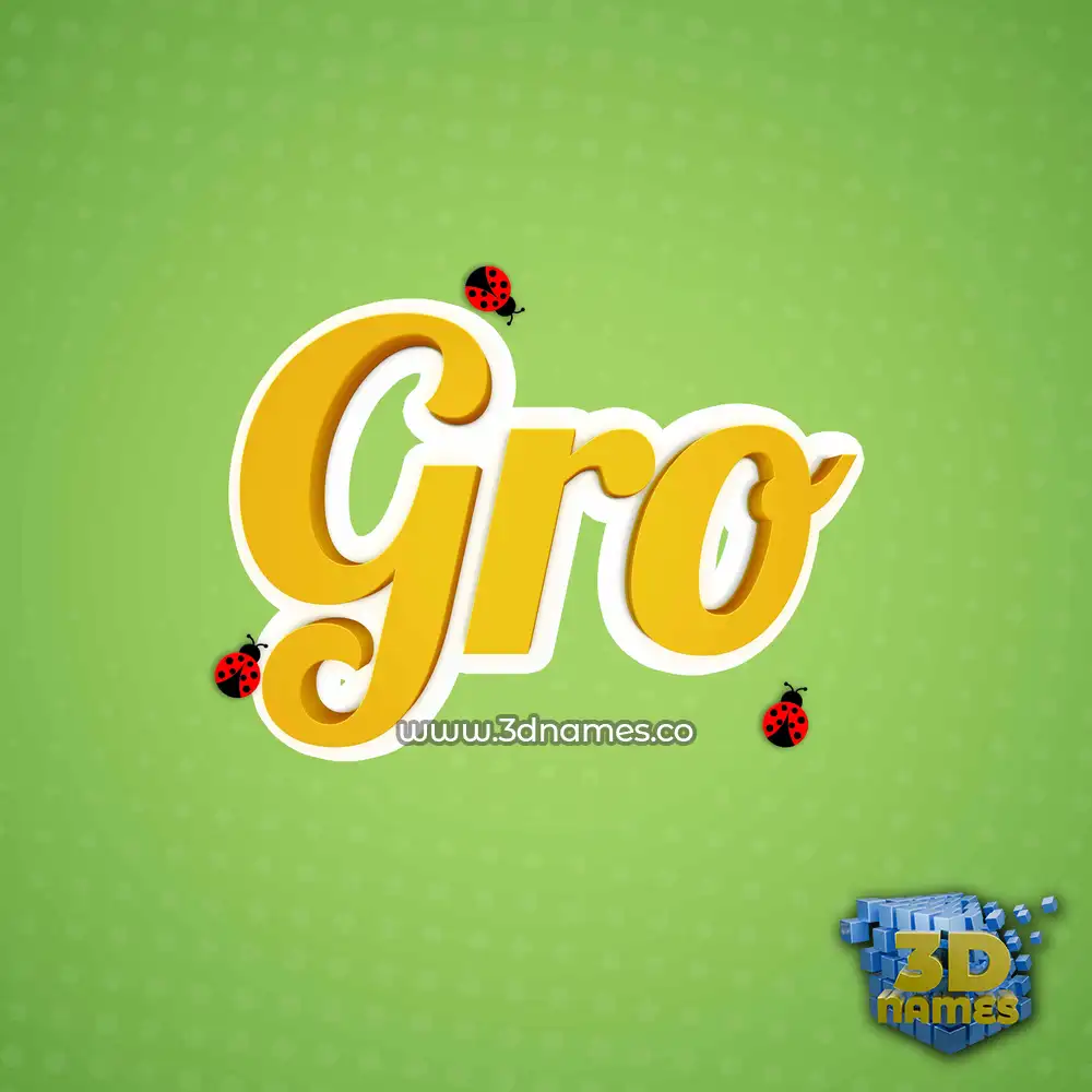 gro in Ladybugs style - 3D name wallpaper