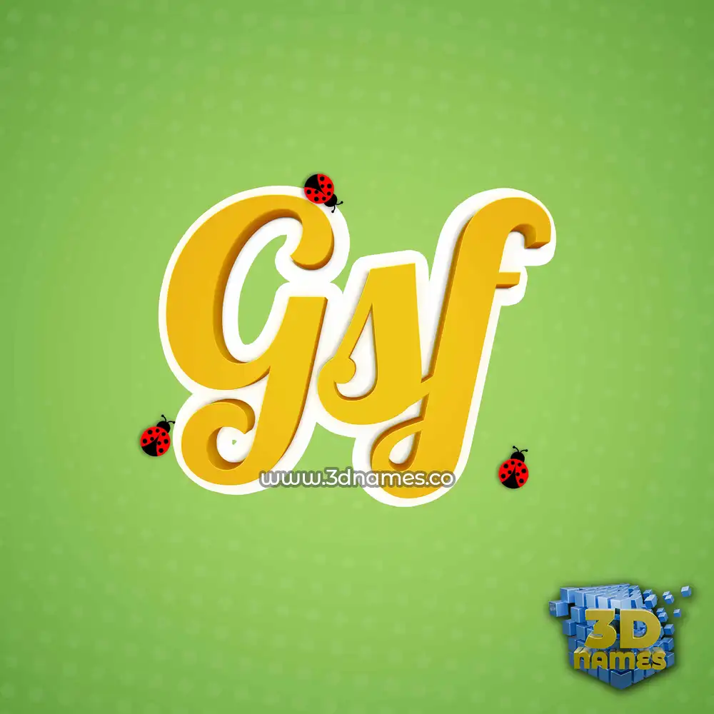 gsf in Ladybugs style - 3D name wallpaper