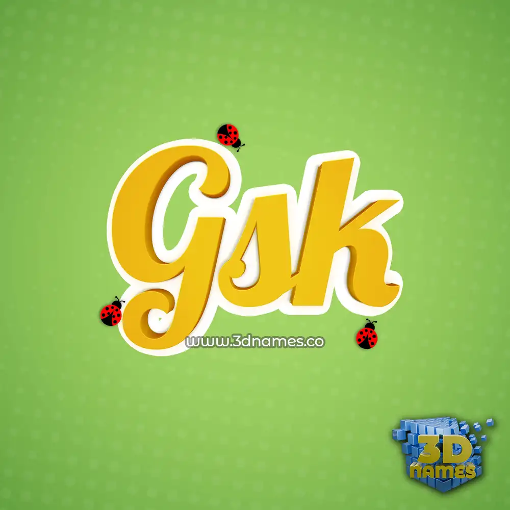 gsk in Ladybugs style - 3D name wallpaper