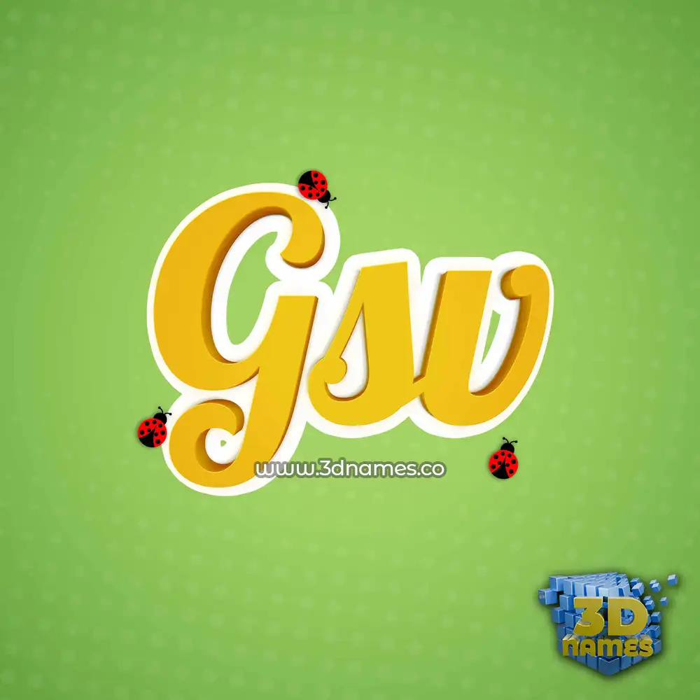 gsv in Ladybugs style - 3D name wallpaper