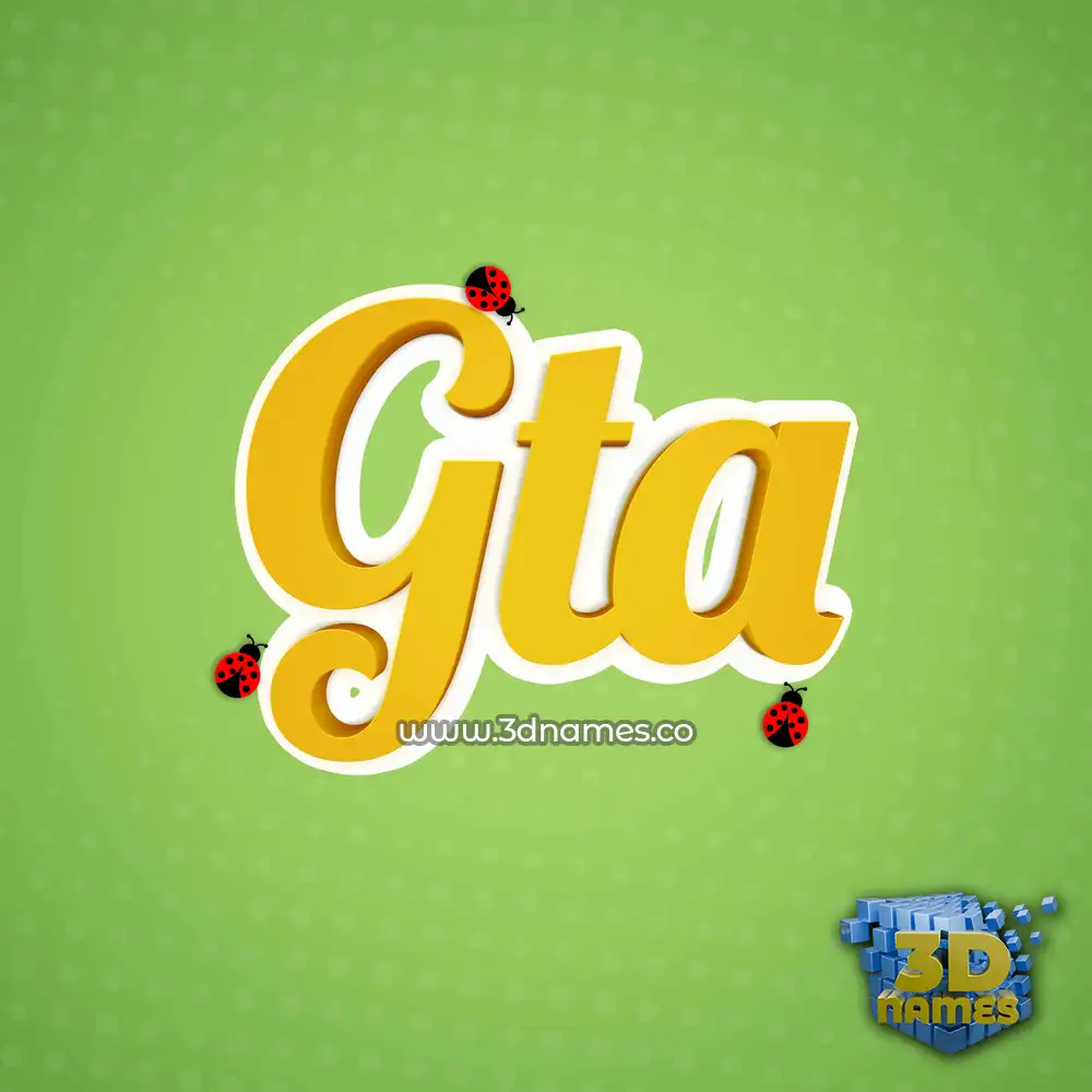 gta in Ladybugs style - 3D name wallpaper