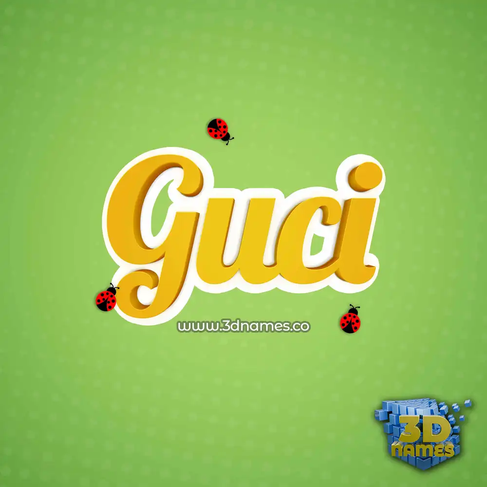 guci in Ladybugs style - 3D name wallpaper