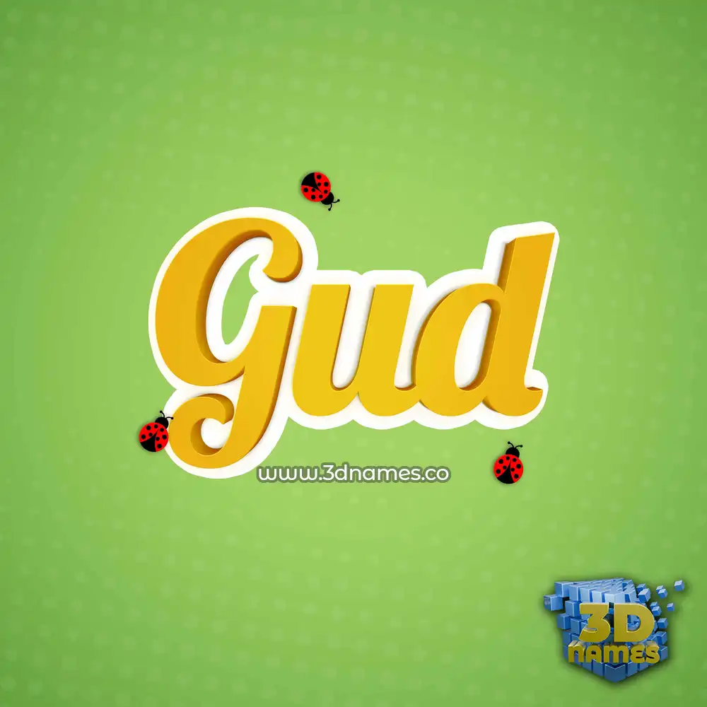 gud in Ladybugs style - 3D name wallpaper