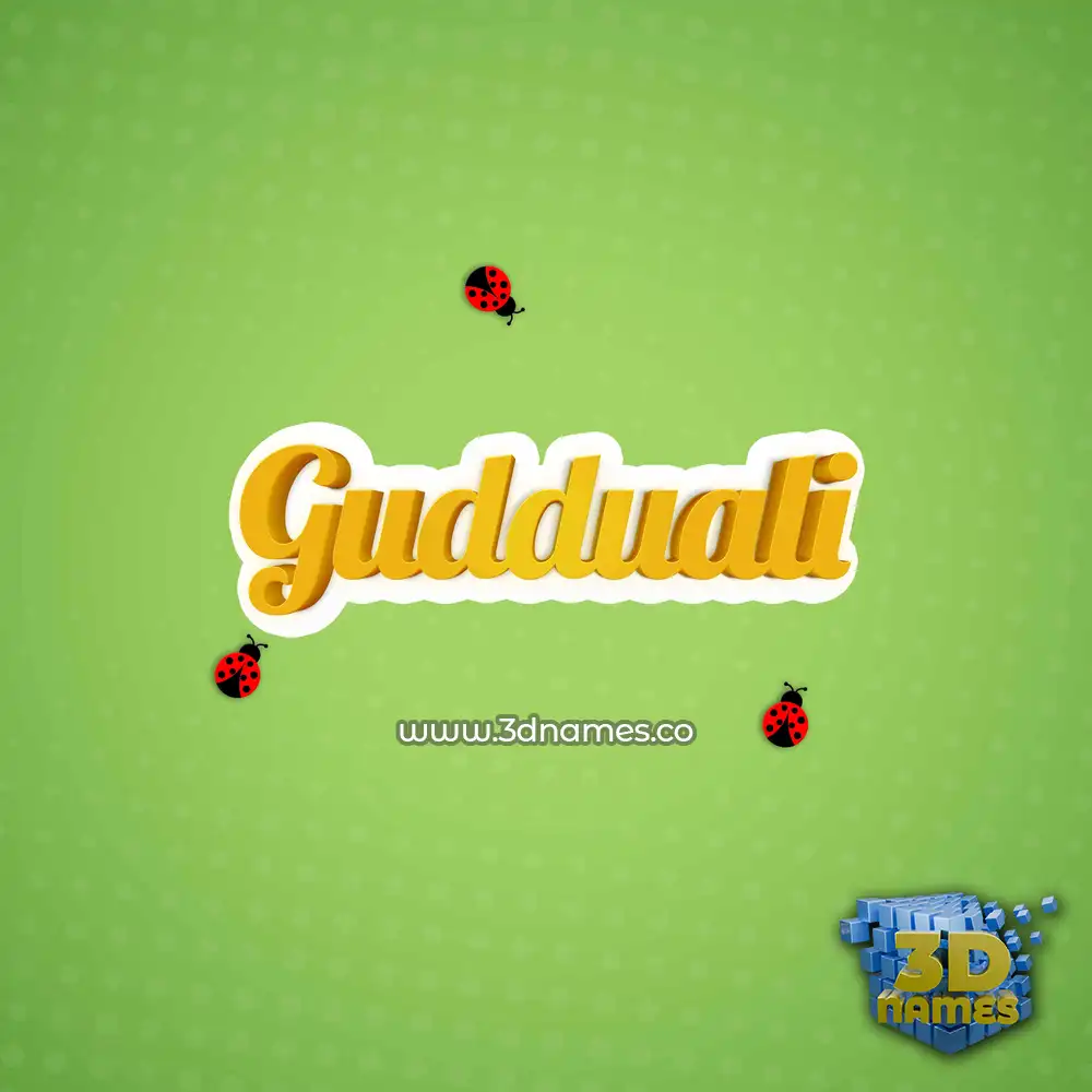 gudduali in Ladybugs style - 3D name wallpaper