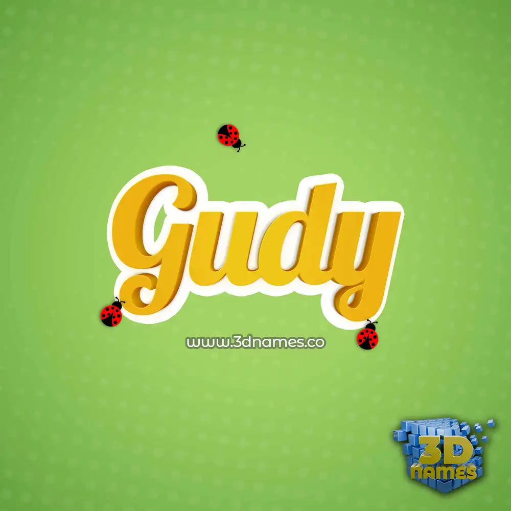 gudy in Ladybugs style - 3D name wallpaper