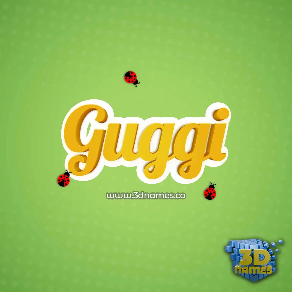 guggi in Ladybugs style - 3D name wallpaper