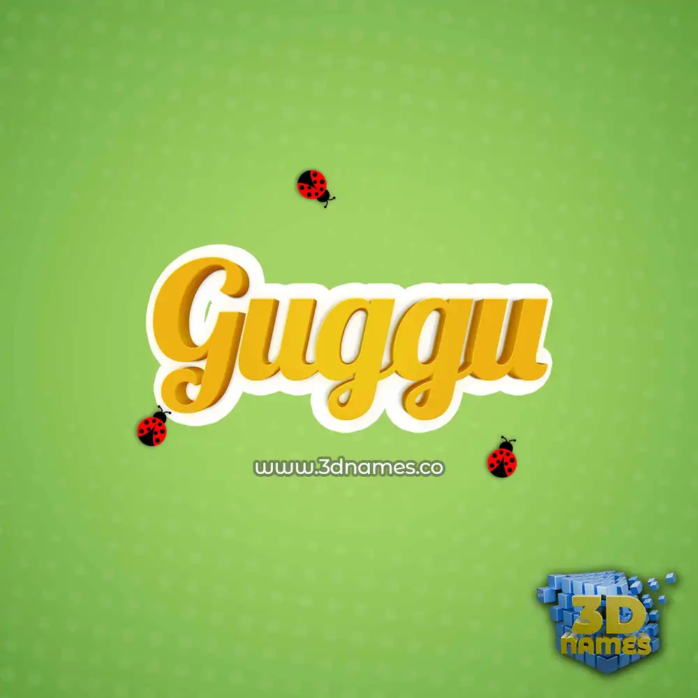 guggu in Ladybugs style - 3D name wallpaper