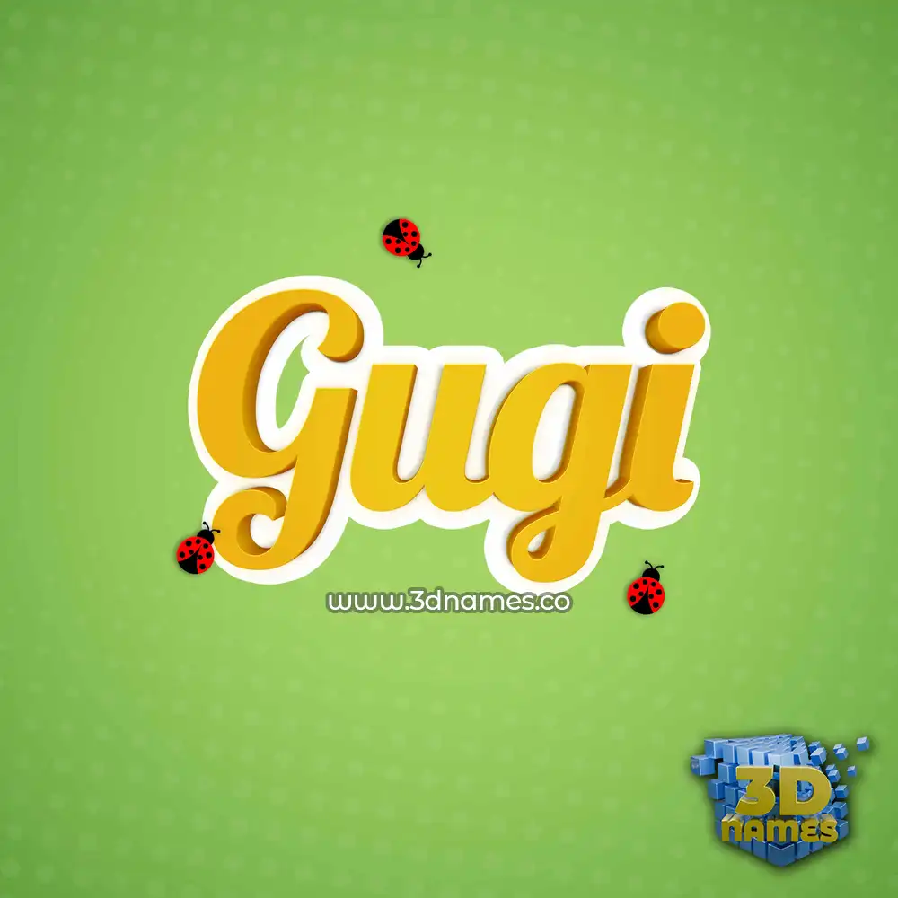 gugi in Ladybugs style - 3D name wallpaper