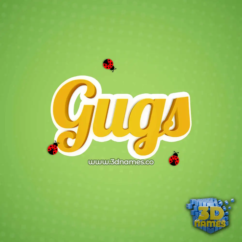 gugs in Ladybugs style - 3D name wallpaper