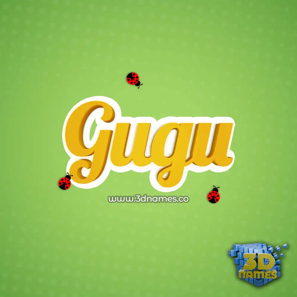 gugu in Ladybugs style - 3D name wallpaper