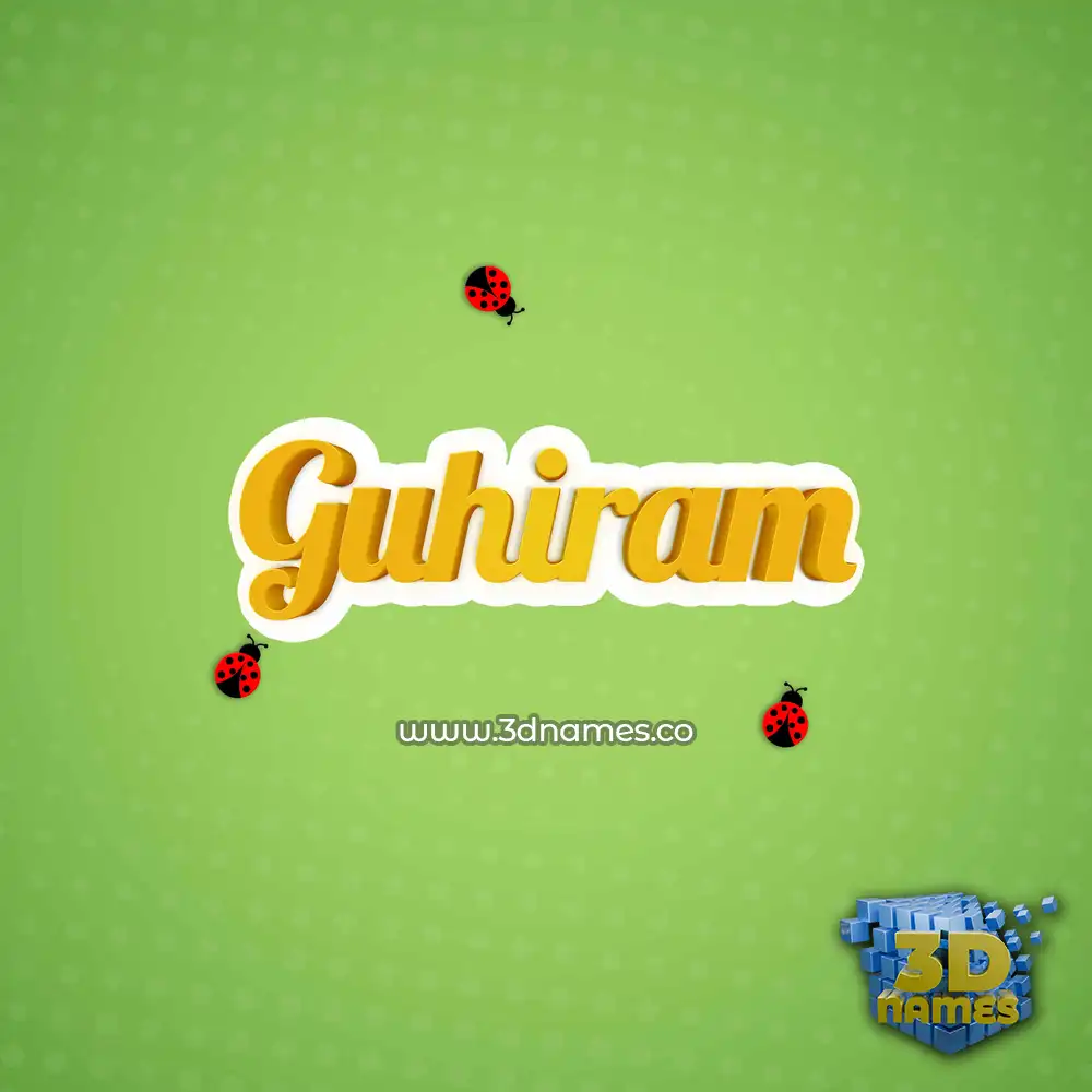 guhiram in Ladybugs style - 3D name wallpaper