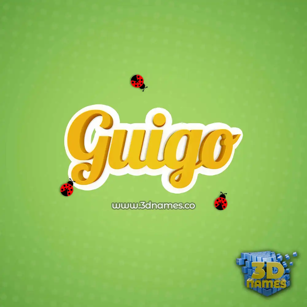guigo in Ladybugs style - 3D name wallpaper