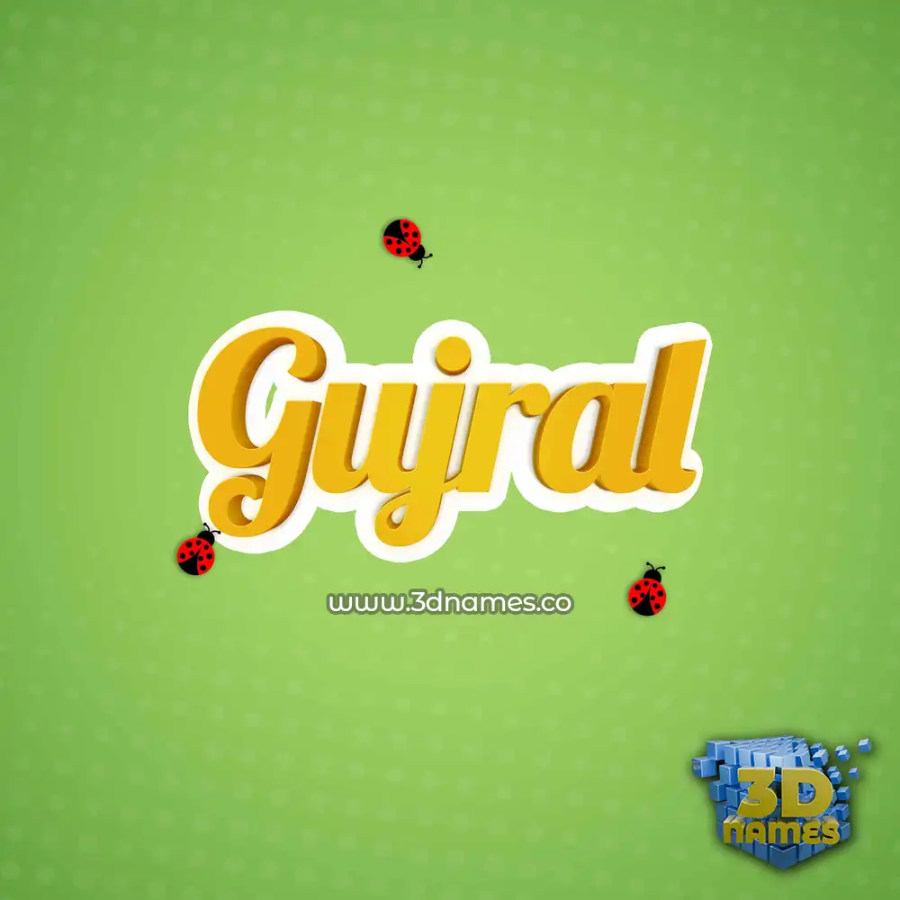 gujral in Ladybugs style - 3D name wallpaper