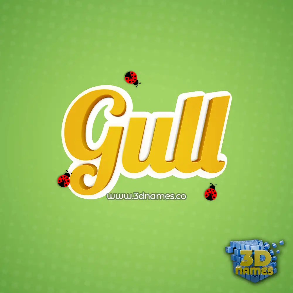 gull in Ladybugs style - 3D name wallpaper