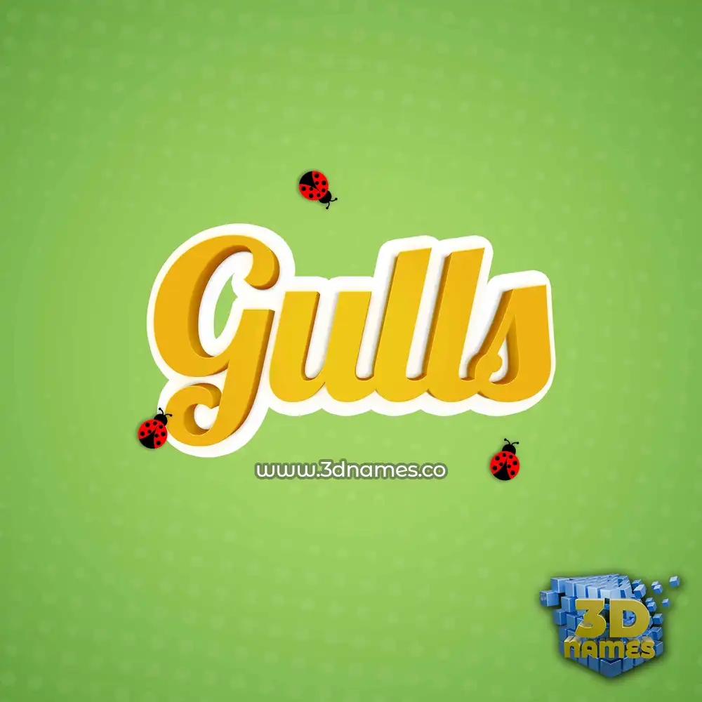 gulls in Ladybugs style - 3D name wallpaper