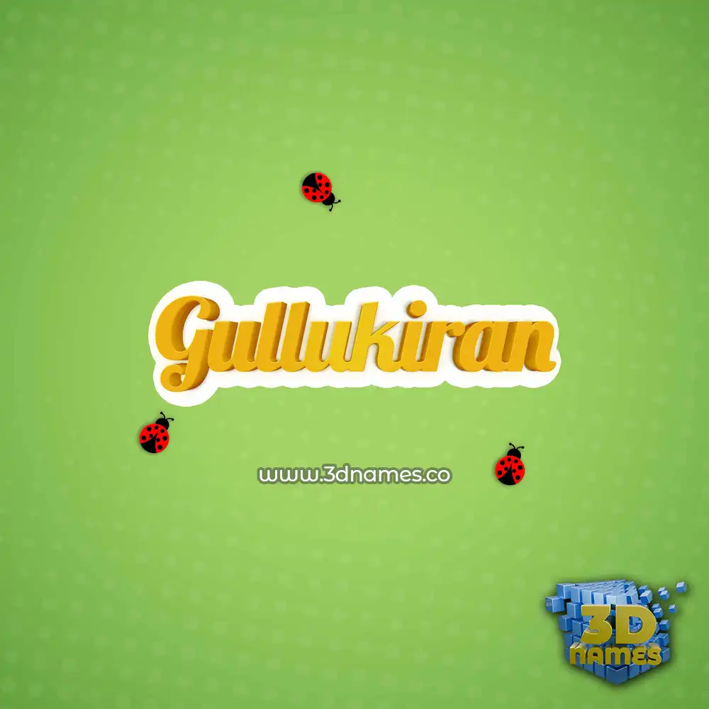 gullukiran in Ladybugs style - 3D name wallpaper