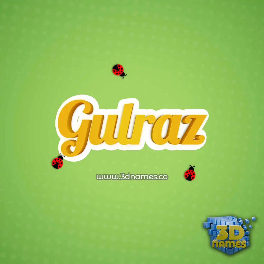 gulraz in Ladybugs style - 3D name wallpaper