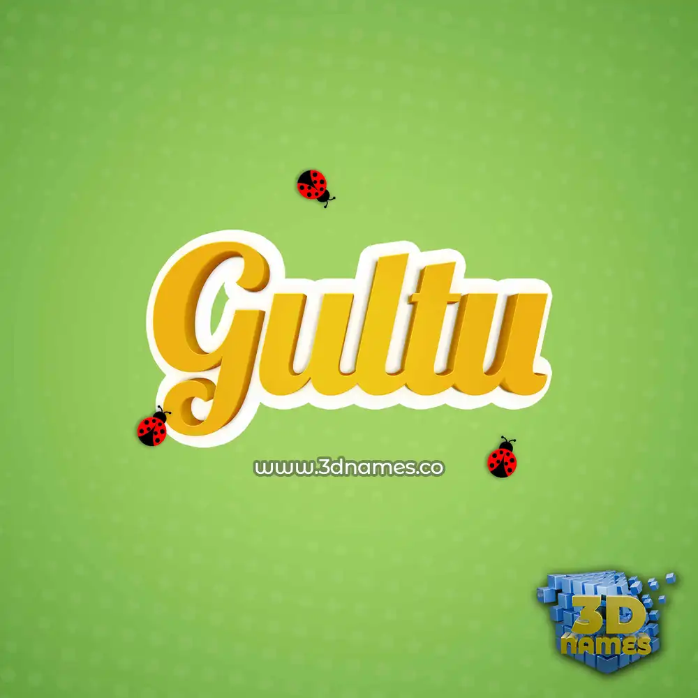 gultu in Ladybugs style - 3D name wallpaper
