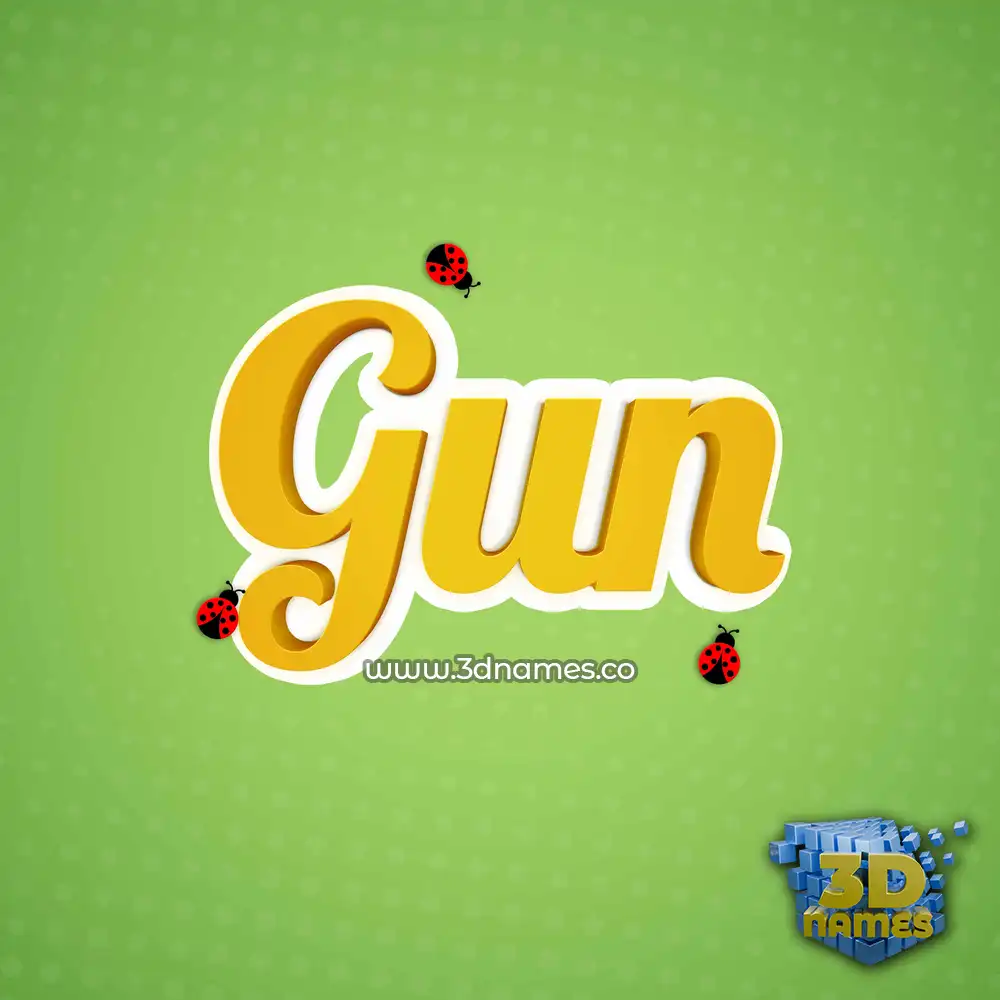 gun in Ladybugs style - 3D name wallpaper