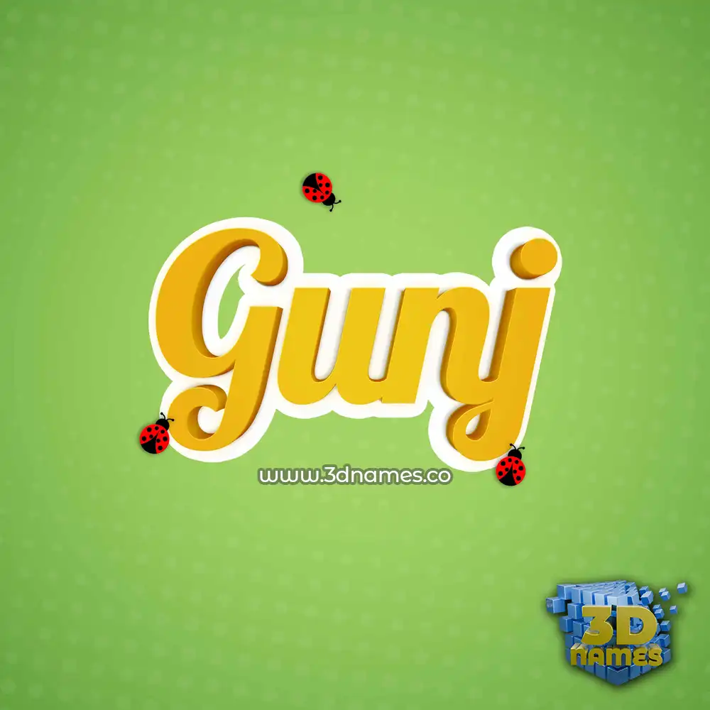 gunj in Ladybugs style - 3D name wallpaper