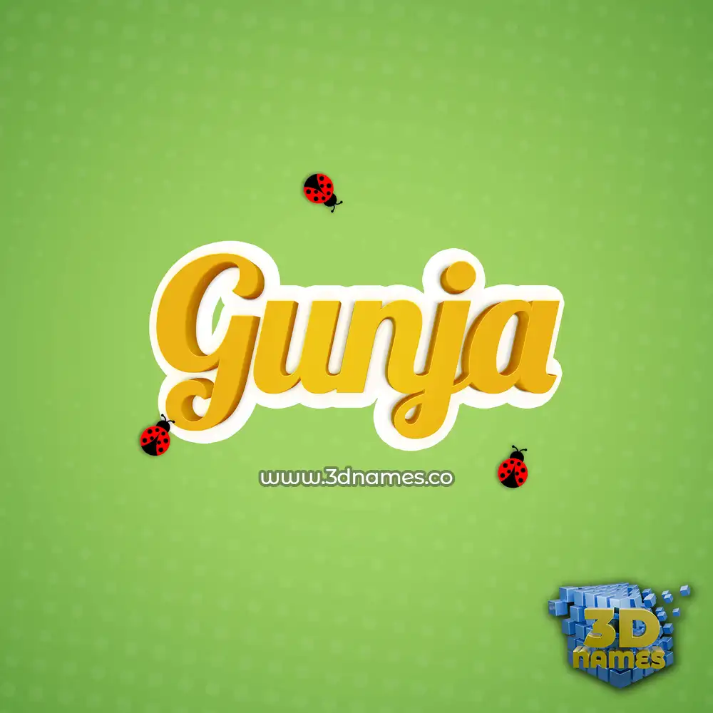 gunja in Ladybugs style - 3D name wallpaper