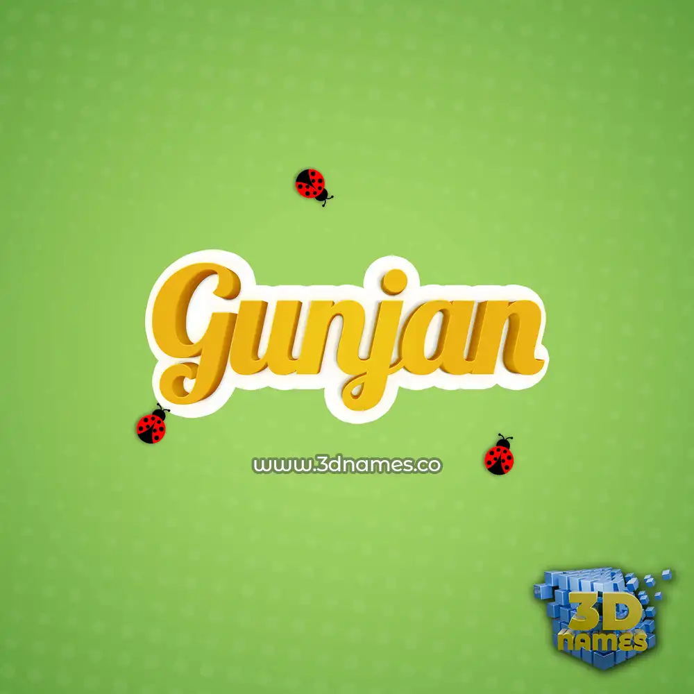 gunjan in Ladybugs style - 3D name wallpaper