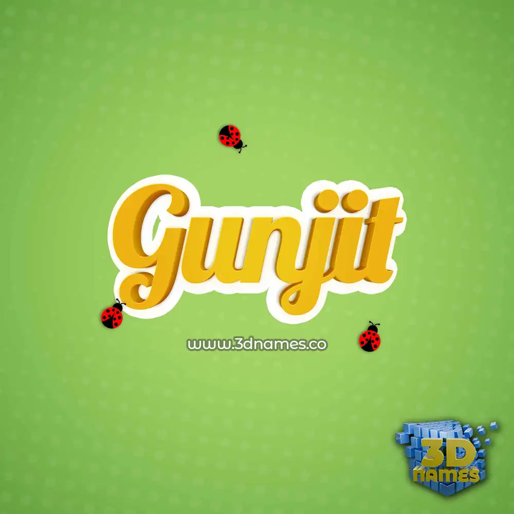 gunjit in Ladybugs style - 3D name wallpaper