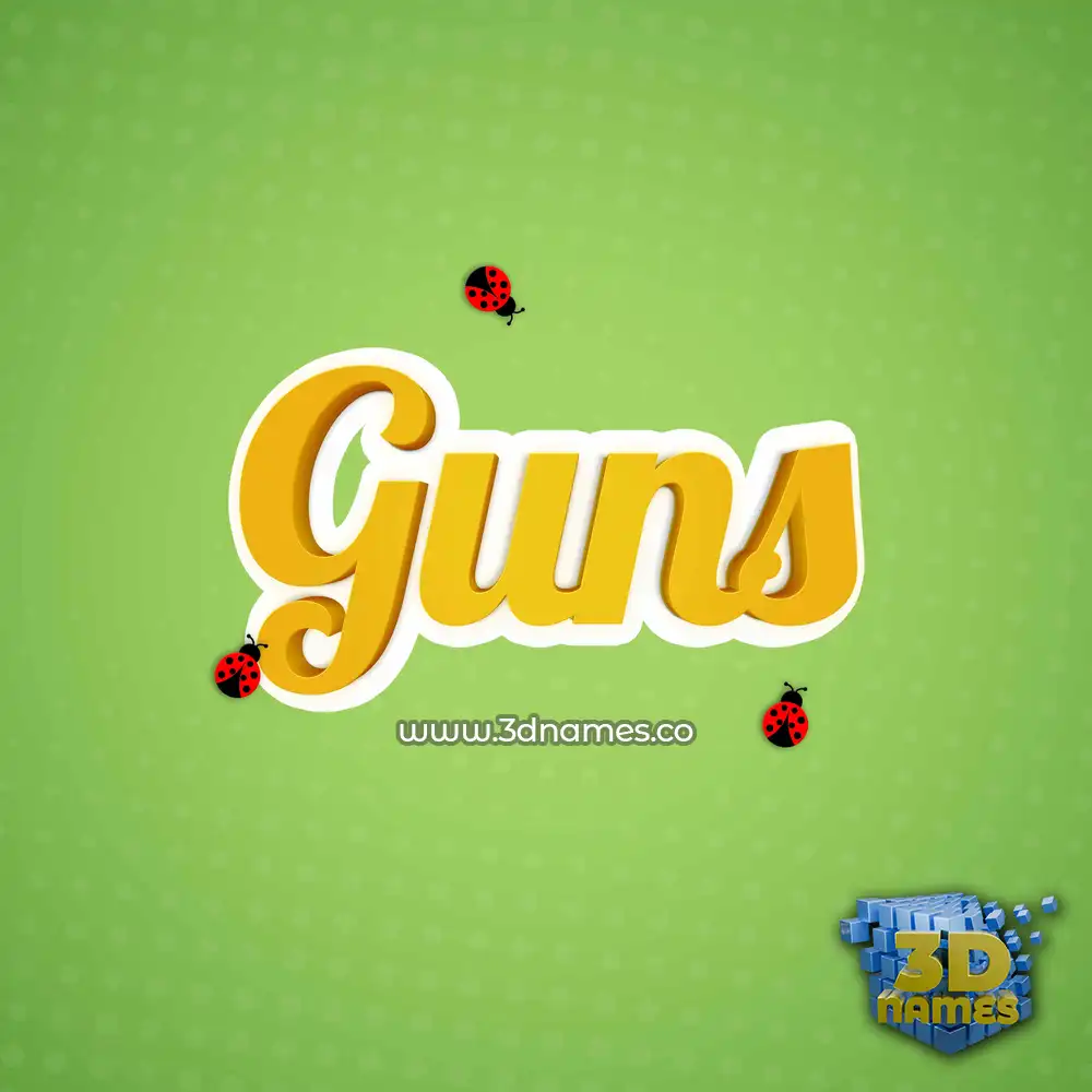 guns in Ladybugs style - 3D name wallpaper