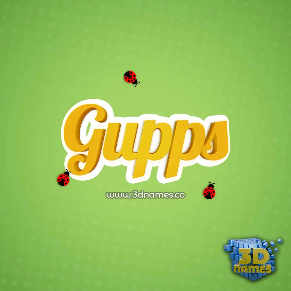 gupps in Ladybugs style - 3D name wallpaper