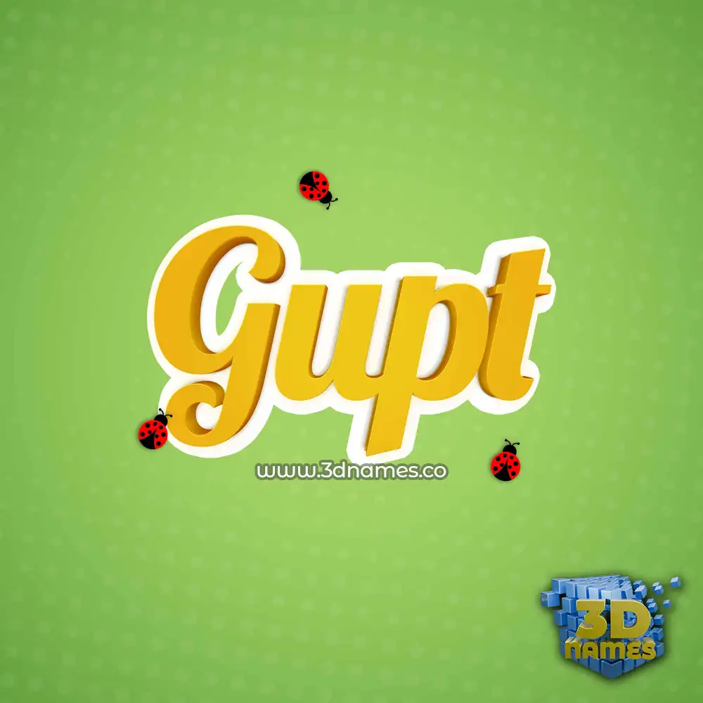 gupt in Ladybugs style - 3D name wallpaper