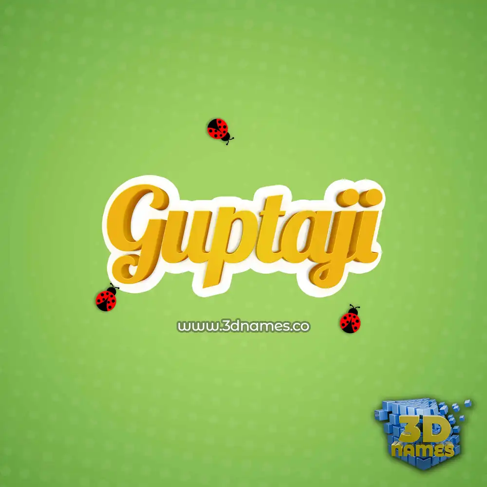 guptaji in Ladybugs style - 3D name wallpaper