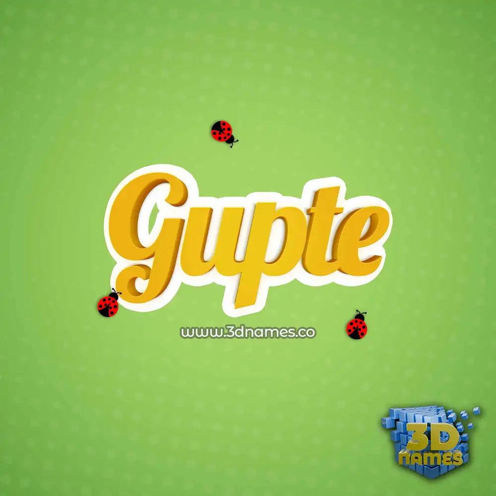 gupte in Ladybugs style - 3D name wallpaper