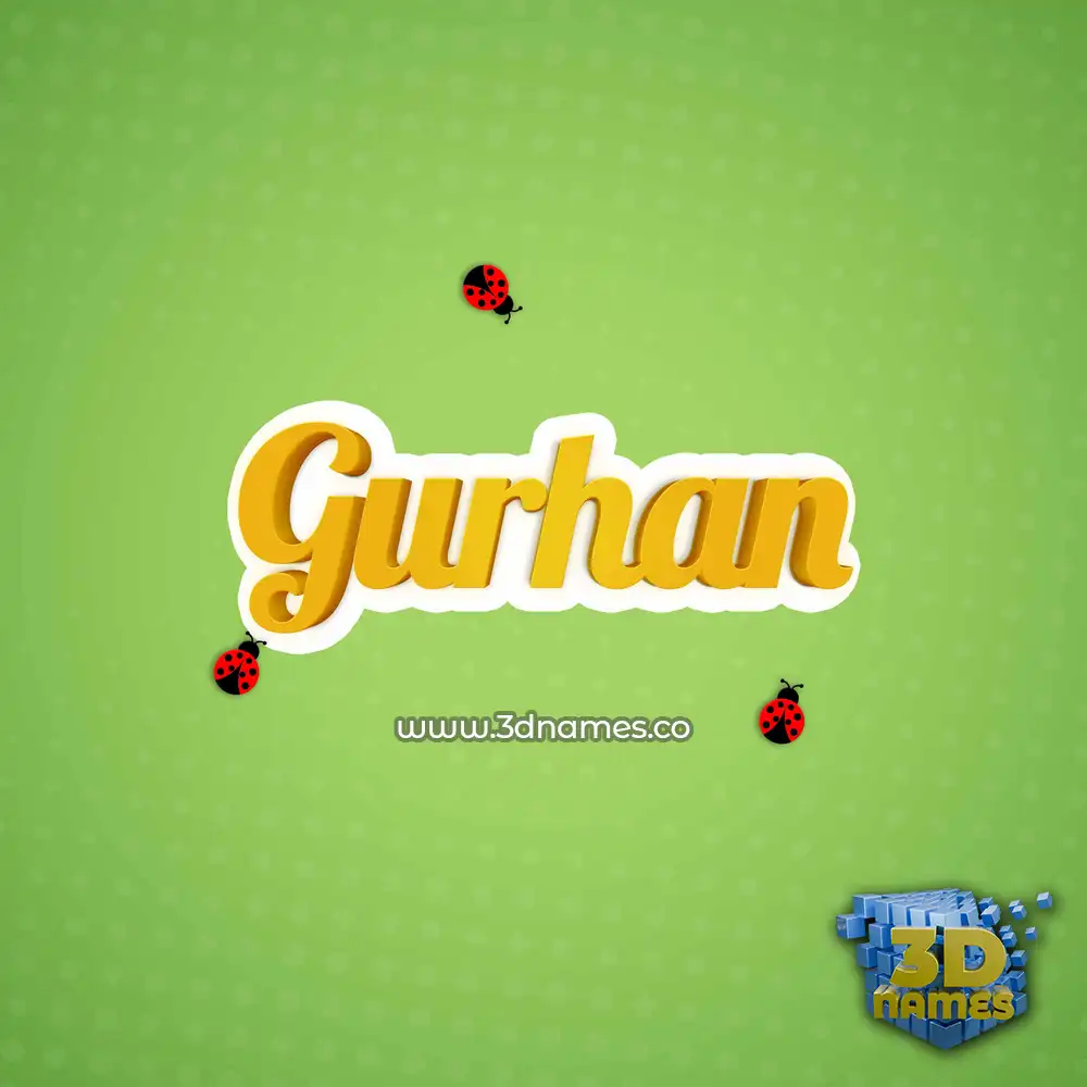 gurhan in Ladybugs style - 3D name wallpaper