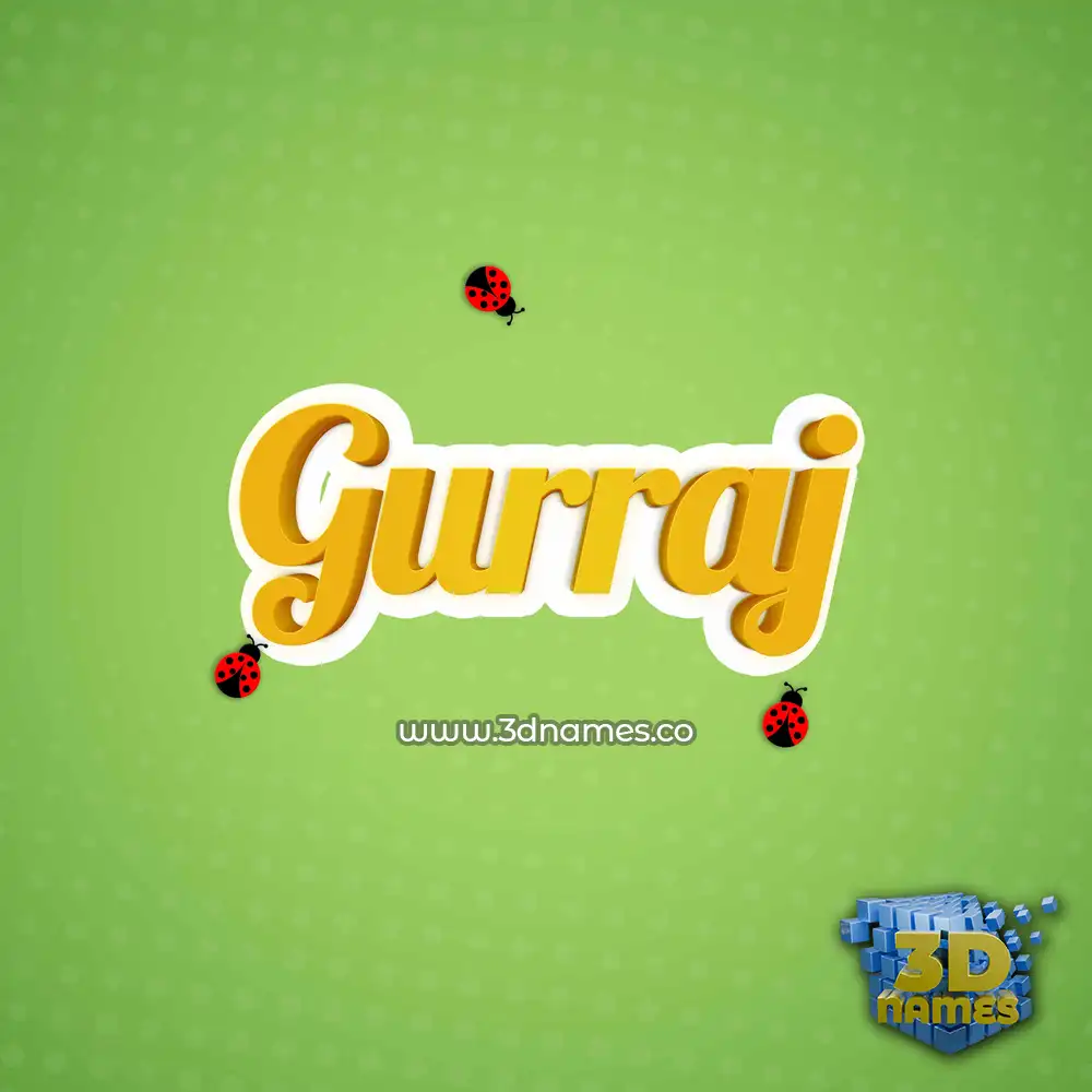 gurraj in Ladybugs style - 3D name wallpaper