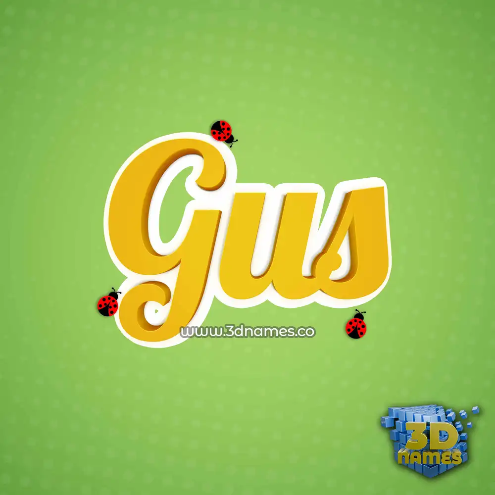 gus in Ladybugs style - 3D name wallpaper