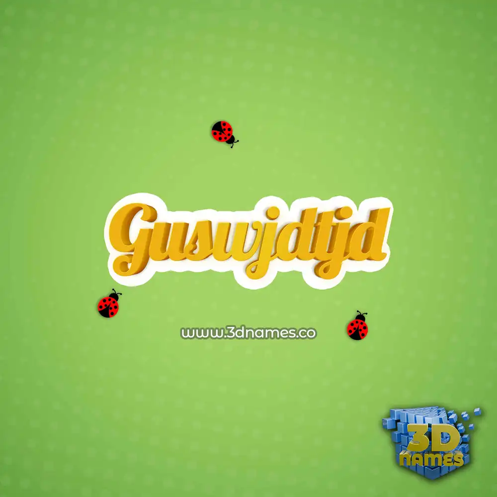 guswjdtjd in Ladybugs style - 3D name wallpaper