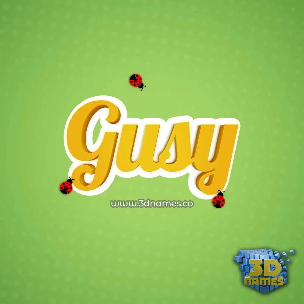 gusy in Ladybugs style - 3D name wallpaper