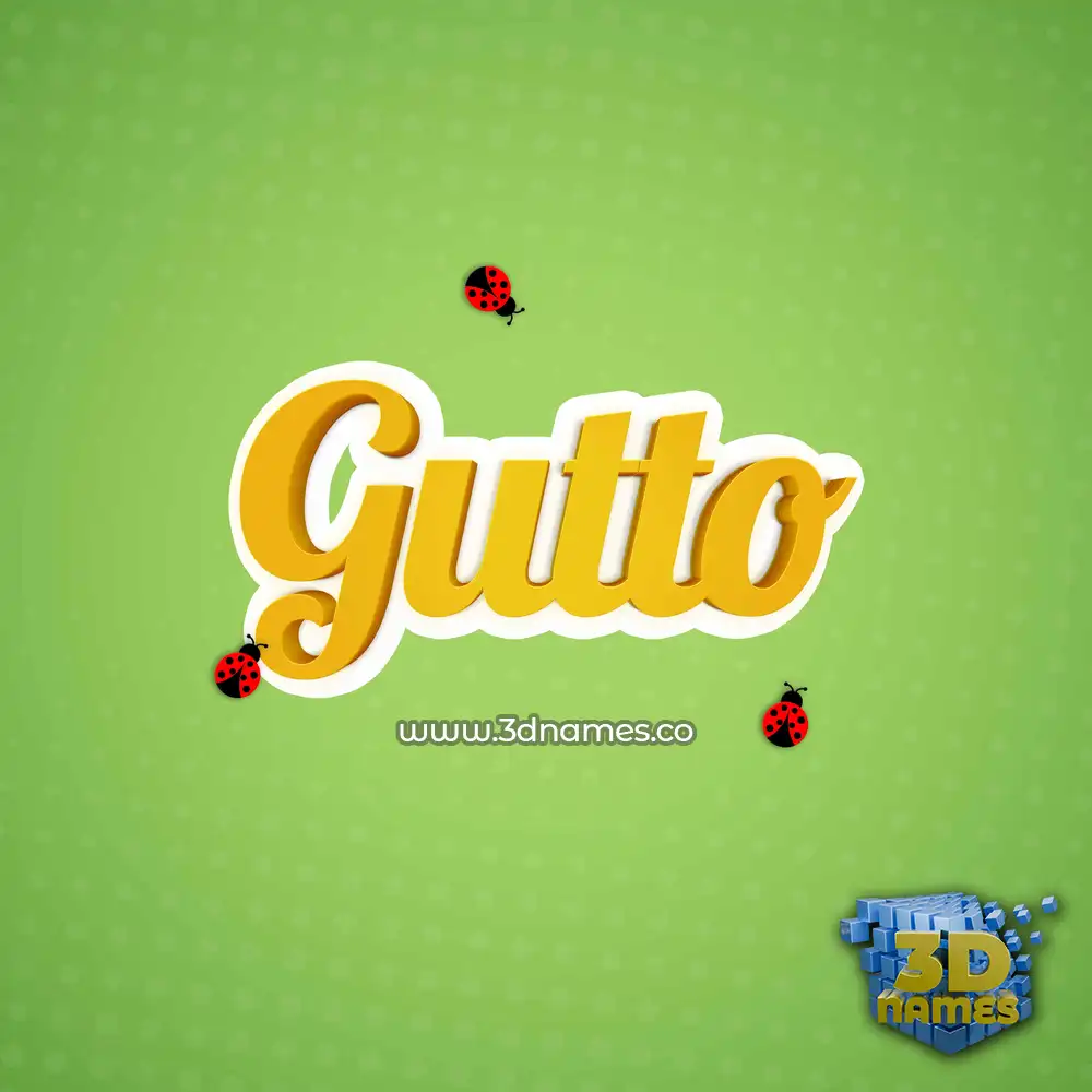 gutto in Ladybugs style - 3D name wallpaper