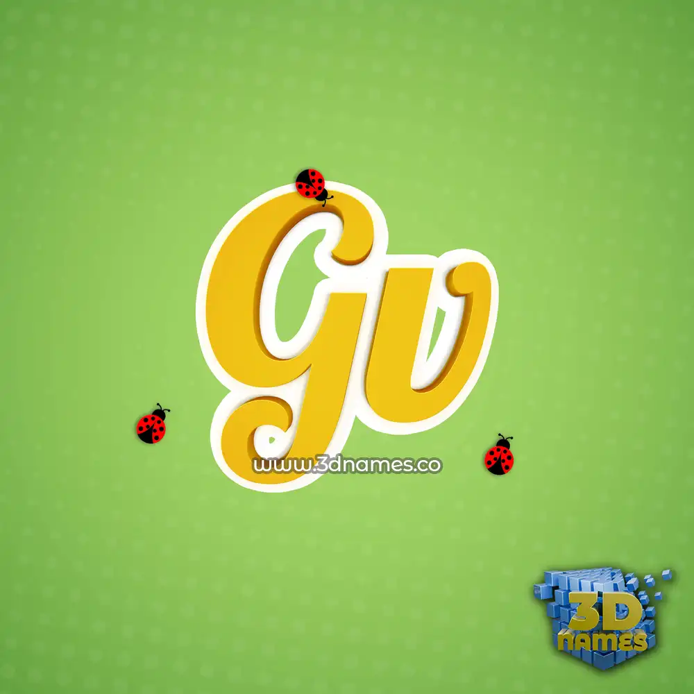 gv in Ladybugs style - 3D name wallpaper