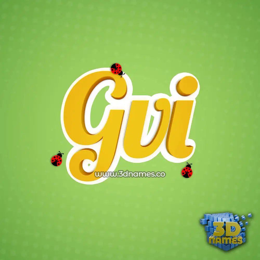 gvi in Ladybugs style - 3D name wallpaper