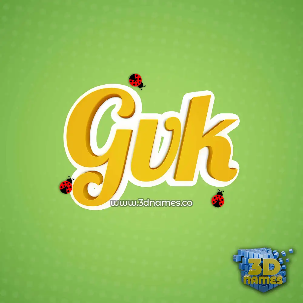 gvk in Ladybugs style - 3D name wallpaper