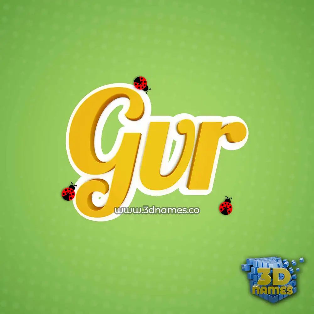 gvr in Ladybugs style - 3D name wallpaper