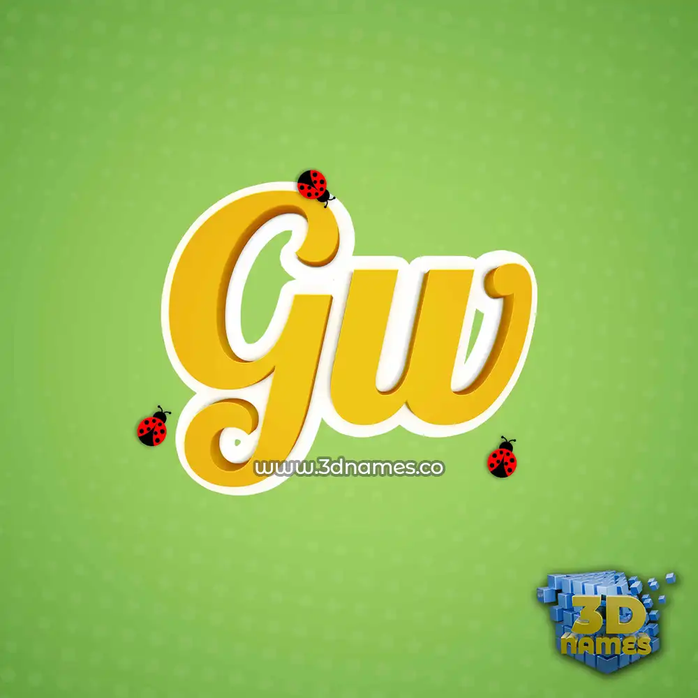 gw in Ladybugs style - 3D name wallpaper